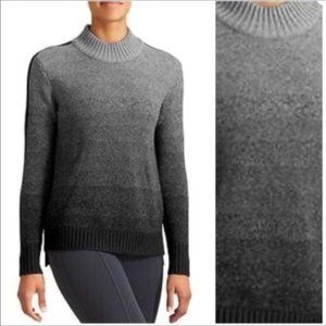 Athleta Sunset Merino Wool Grey Ombre Sweater  Mock Turtleneck Women's Size S Ge